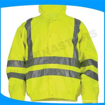 Chaqueta de seguridad reflectante de vellón fluorescente